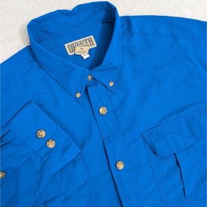 Duluth Trading Co 100% Nylon Long Sleeve Button Down Shirt (Men's XL) Blue